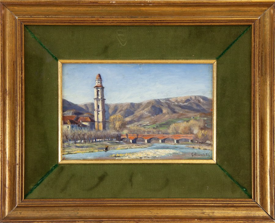 vincenzo ghirardelli: Lavandaia sul fiume 